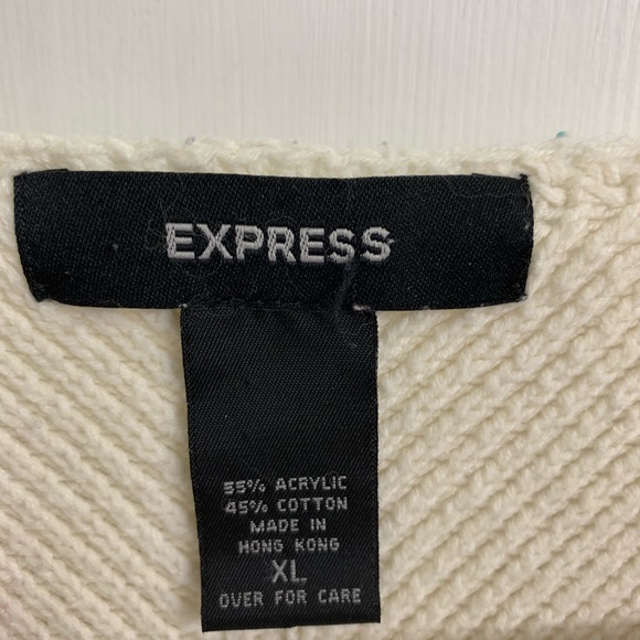 Long sleeve cream color sweater from Express XL - Picture 3 of 7